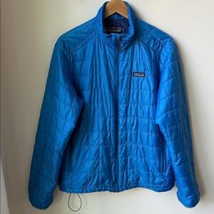 Patagonia Mens Nano Puff Jacket in Blue Primaloft Insulation Lightweight Size M